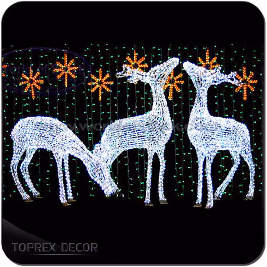 Reno iluminado animado resistente a la intemperie acrílico personalizable de calidad LED 3D Animal Light